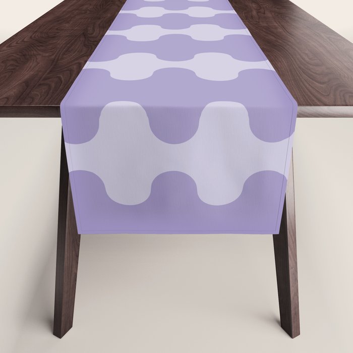Purple Ogee A-Go-Go Vertical Stripes Pop Pattern in Lavender Monochrome Table Runner Gallery Image 1