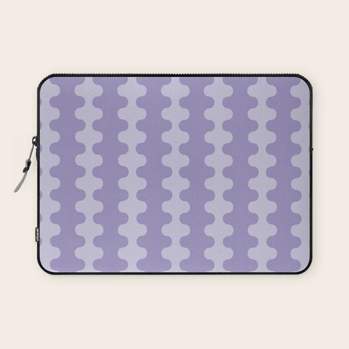 Purple Ogee A-Go-Go Vertical Stripes Pop Pattern in Lavender Monochrome Laptop Sleeve Gallery Image 1