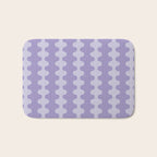 Purple Ogee A-Go-Go Vertical Stripes Pop Pattern in Lavender Monochrome Bath Mat Gallery Image 1
