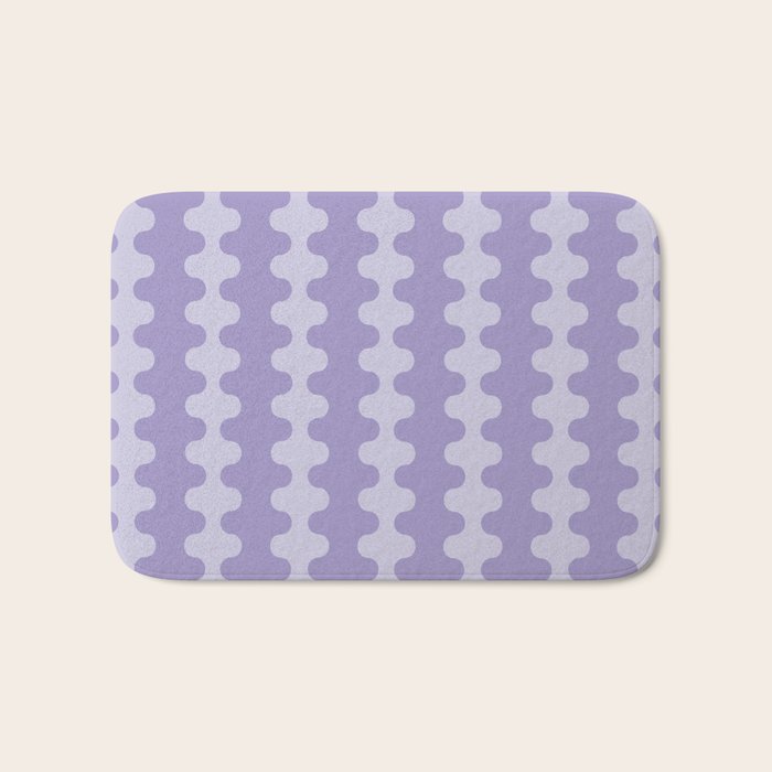 Purple Ogee A-Go-Go Vertical Stripes Pop Pattern in Lavender Monochrome Bath Mat Gallery Image 1