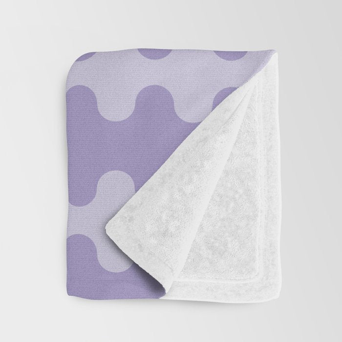 Purple Ogee A-Go-Go Vertical Stripes Pop Pattern in Lavender Monochrome Throw Blanket Gallery Image 3