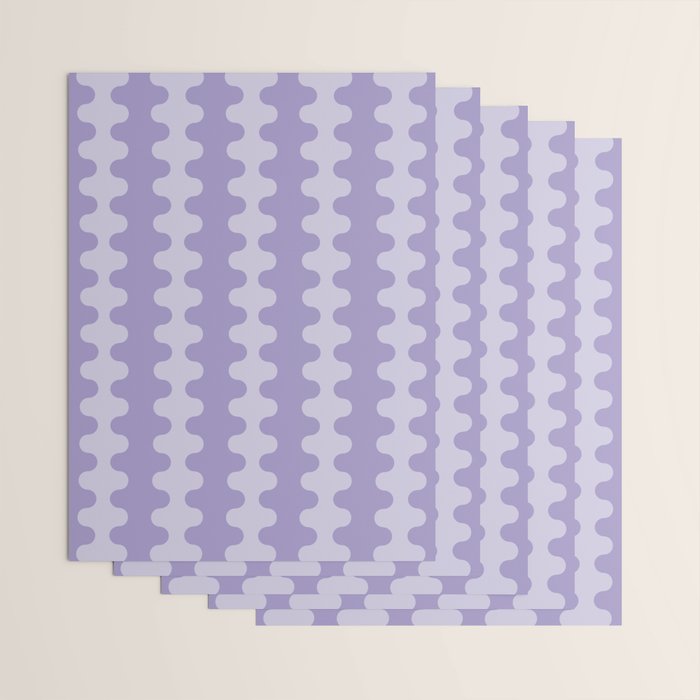 Purple Ogee A-Go-Go Vertical Stripes Pop Pattern in Lavender Monochrome Wrapping Paper Gallery Image 3
