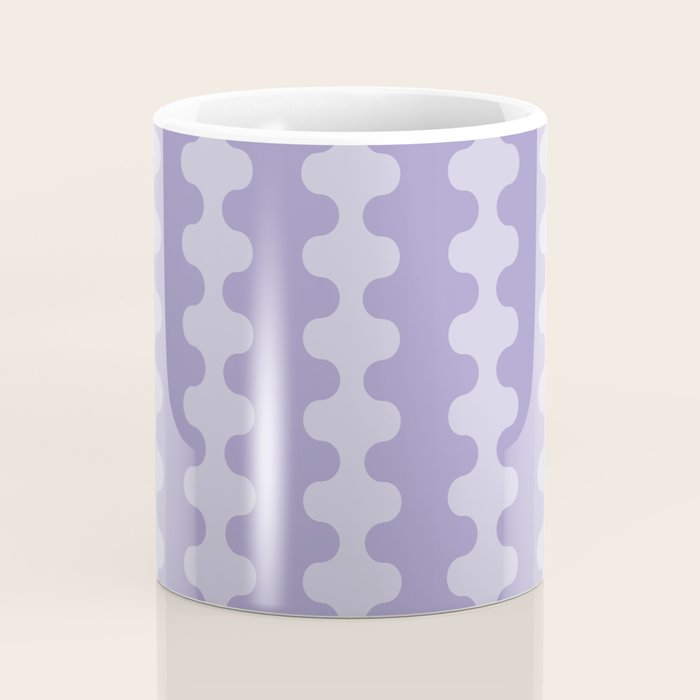 Purple Ogee A-Go-Go Vertical Stripes Pop Pattern in Lavender Monochrome Coffee Mug Gallery Image 4