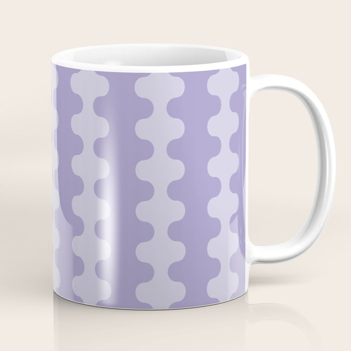 Purple Ogee A-Go-Go Vertical Stripes Pop Pattern in Lavender Monochrome Coffee Mug Gallery Image 1
