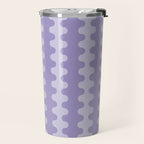 Purple Ogee A-Go-Go Vertical Stripes Pop Pattern in Lavender Monochrome Travel Mug Gallery Image 2