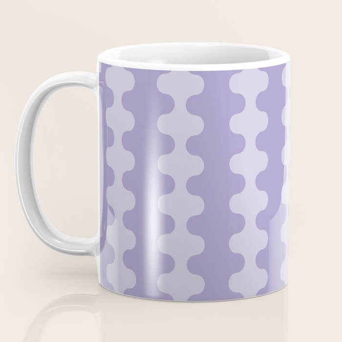 Purple Ogee A-Go-Go Vertical Stripes Pop Pattern in Lavender Monochrome Coffee Mug Gallery Image 3