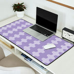 Purple Ogee A-Go-Go Vertical Stripes Pop Pattern in Lavender Monochrome Desk Mat Gallery Image 2