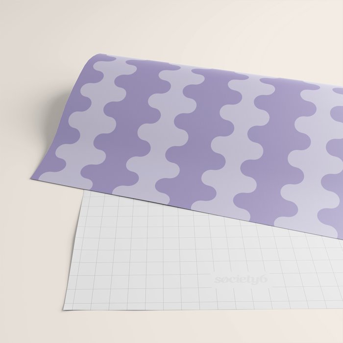 Purple Ogee A-Go-Go Vertical Stripes Pop Pattern in Lavender Monochrome Wrapping Paper Gallery Image 2