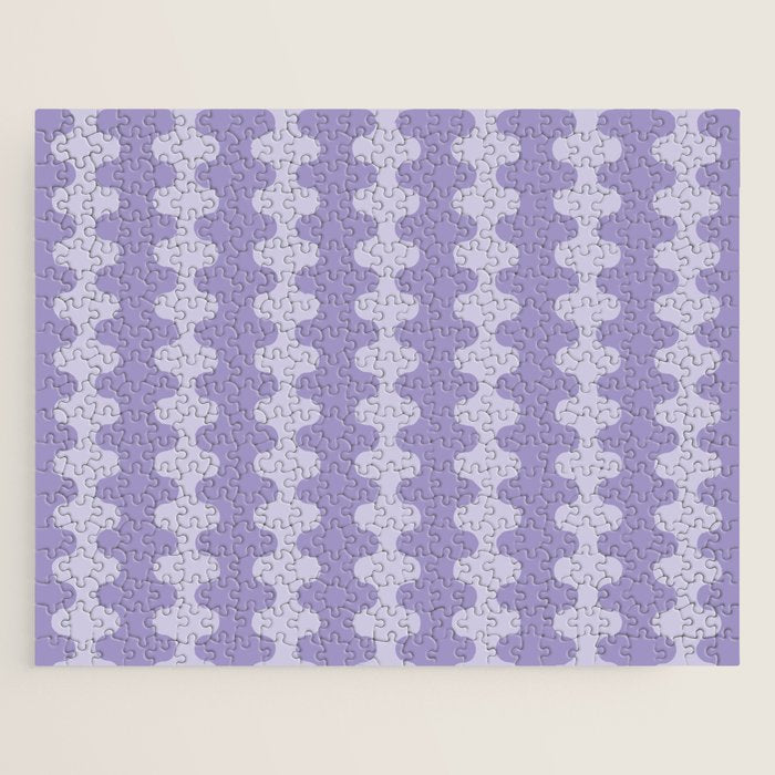 Purple Ogee A-Go-Go Vertical Stripes Pop Pattern in Lavender Monochrome Jigsaw Puzzle Gallery Image 1