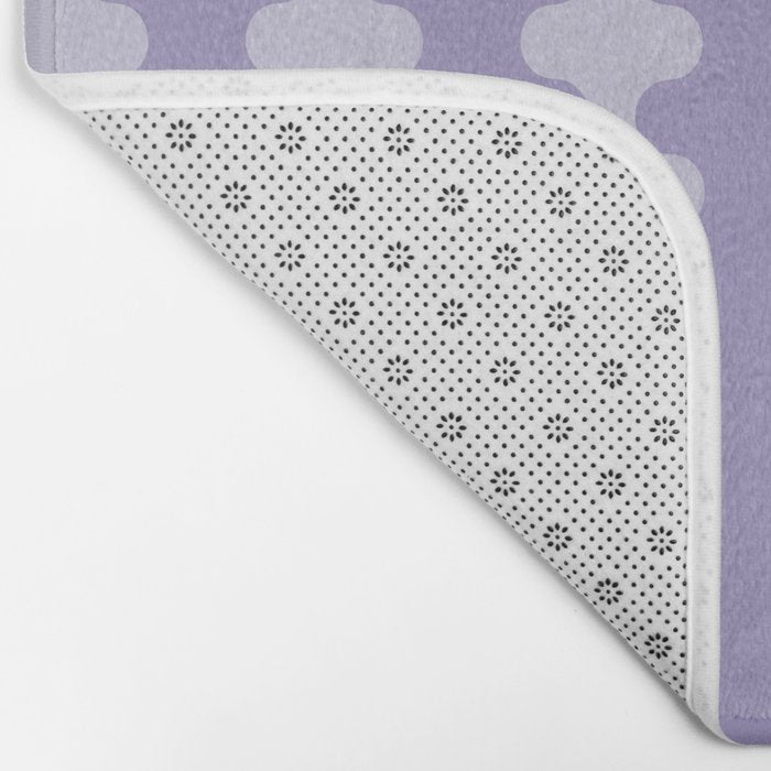 Purple Ogee A-Go-Go Vertical Stripes Pop Pattern in Lavender Monochrome Bath Mat Gallery Image 2