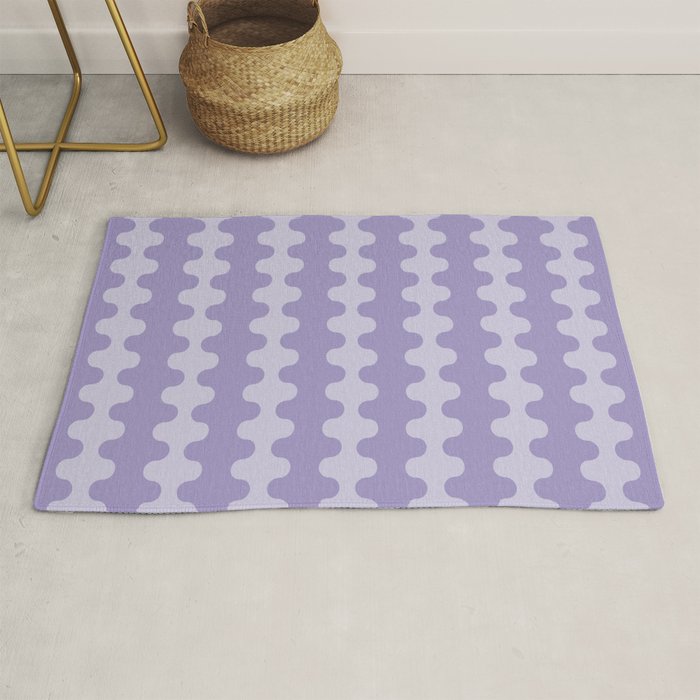 Purple Ogee A-Go-Go Vertical Stripes Pop Pattern in Lavender Monochrome Rug Gallery Image 1