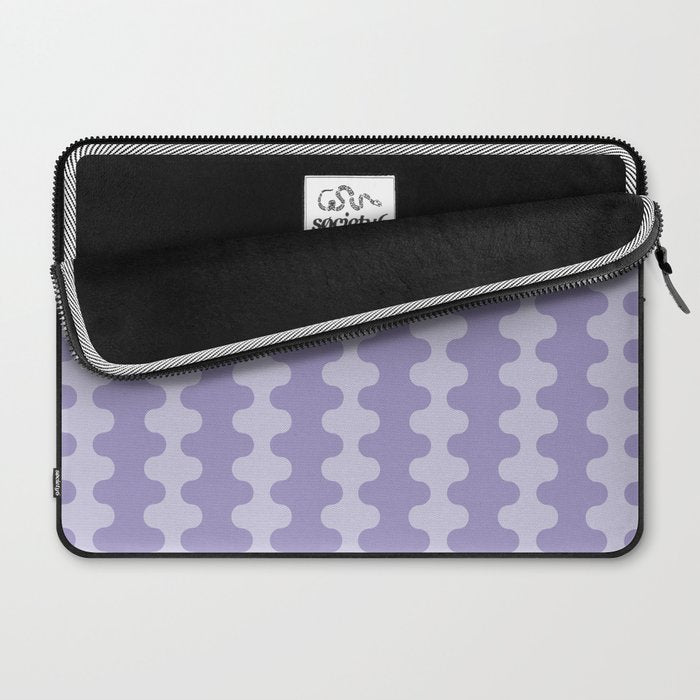 Purple Ogee A-Go-Go Vertical Stripes Pop Pattern in Lavender Monochrome Laptop Sleeve Gallery Image 2