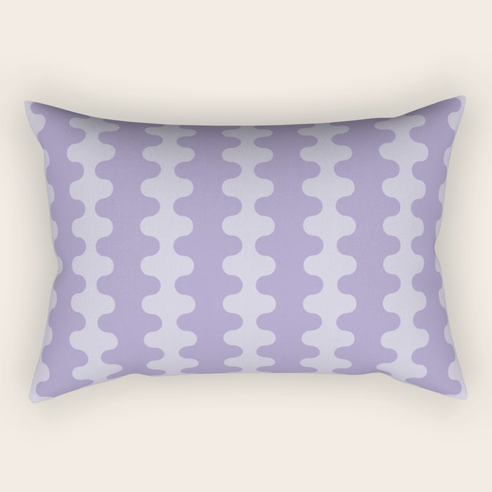 Purple Ogee A-Go-Go Vertical Stripes Pop Pattern in Lavender Monochrome Rectangular Pillow Gallery Image 1