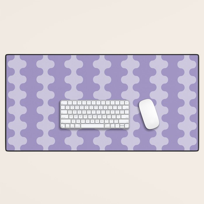 Purple Ogee A-Go-Go Vertical Stripes Pop Pattern in Lavender Monochrome Desk Mat Gallery Image 1