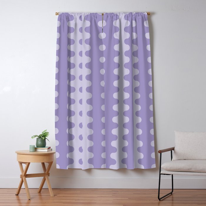 Purple Ogee A-Go-Go Vertical Stripes Pop Pattern in Lavender Monochrome Window Curtain Gallery Image 5