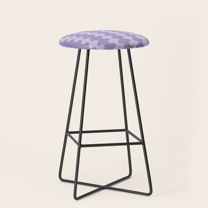 Purple Ogee A-Go-Go Vertical Stripes Pop Pattern in Lavender Monochrome Stool Gallery Image 1