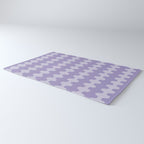 Purple Ogee A-Go-Go Vertical Stripes Pop Pattern in Lavender Monochrome Rug Gallery Image 3