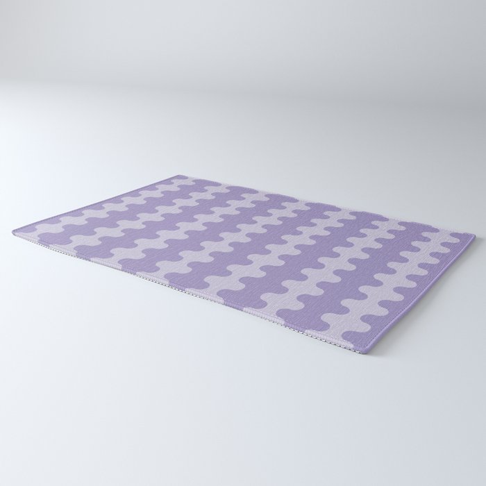 Purple Ogee A-Go-Go Vertical Stripes Pop Pattern in Lavender Monochrome Rug Gallery Image 3