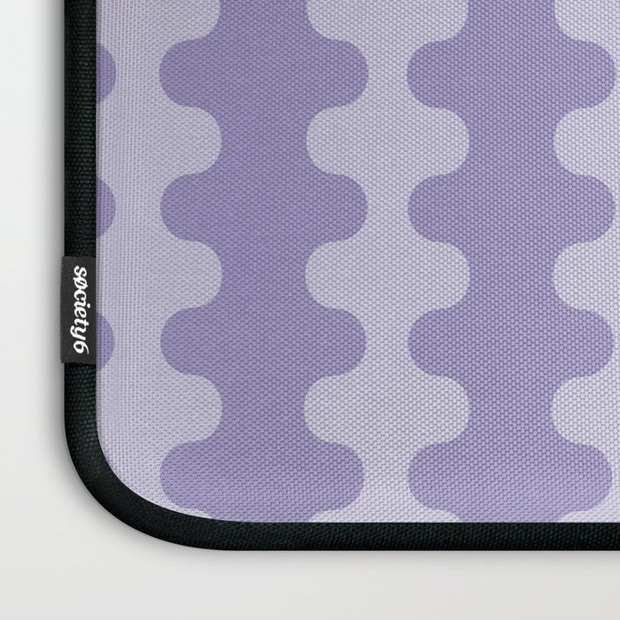 Purple Ogee A-Go-Go Vertical Stripes Pop Pattern in Lavender Monochrome Laptop Sleeve Gallery Image 3