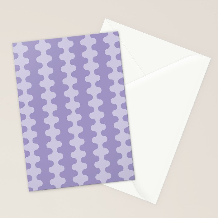 Purple Ogee A-Go-Go Vertical Stripes Pop Pattern in Lavender Monochrome Stationery Card Gallery Image 2