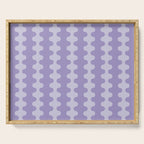 Purple Ogee A-Go-Go Vertical Stripes Pop Pattern in Lavender Monochrome Serving Tray Gallery Image 1