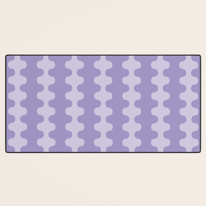 Purple Ogee A-Go-Go Vertical Stripes Pop Pattern in Lavender Monochrome Desk Mat Gallery Image 3