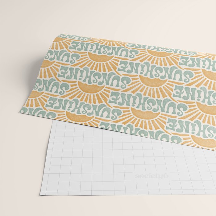 Sunshine - gold and sky blue Wrapping Paper Gallery Image 2