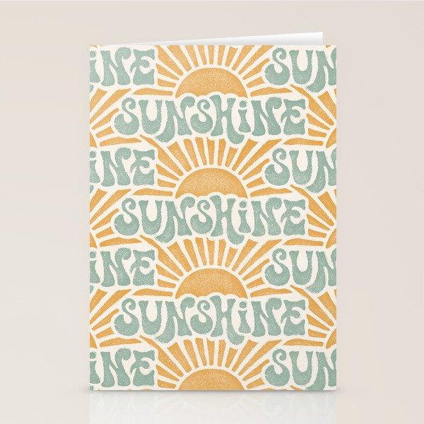 Sunshine - gold and sky blue Stationery Card Gallery Image 2