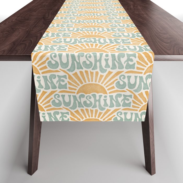 Sunshine - gold and sky blue Table Runner Gallery Image 1