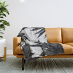 Agave Cactus Black & White Throw Blanket Gallery Image 1