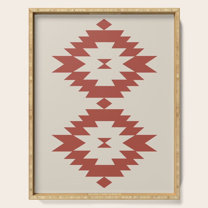 Southwestern Minimalism - Red Neutral Beige Serving Tray Gallery Image 1