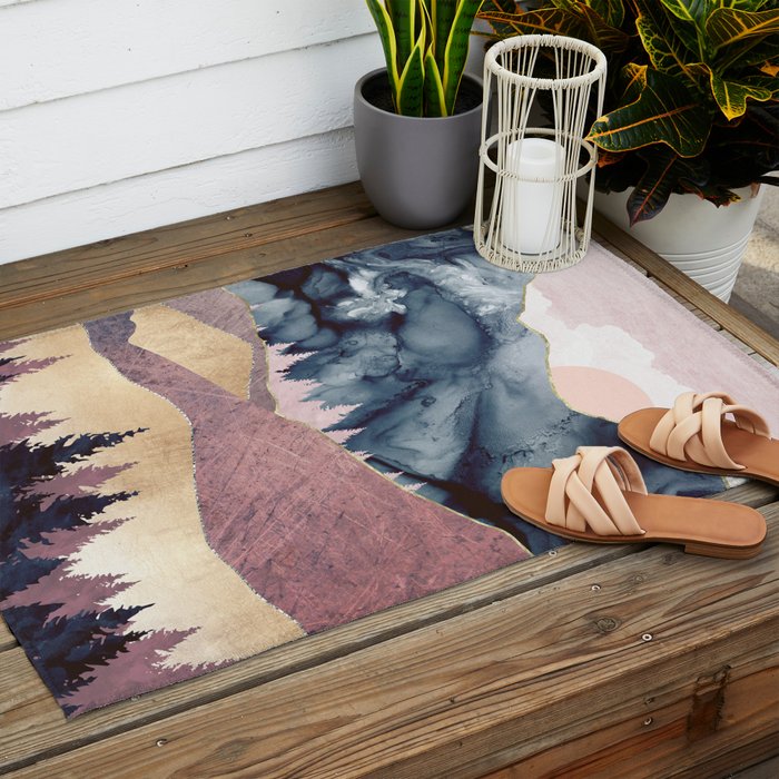 Mauve Vista Outdoor Rug Gallery Image 2