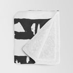 Woodcut Birches Black Throw Blanket Gallery Image 3