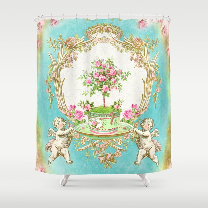French Baroque Patisserie Tea Shower Curtain Gallery Image 1