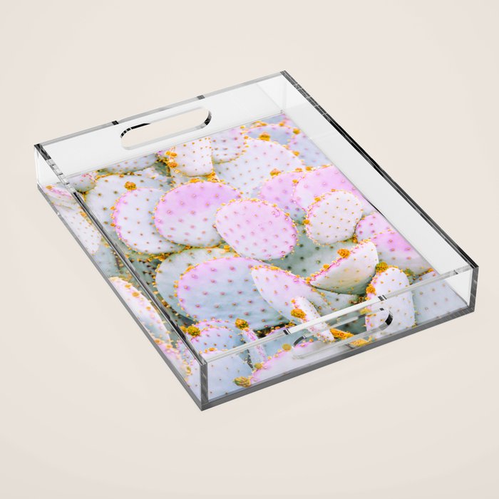 Prickly Pear Photography Pastel Cactus Acrylic Tray Gallery Image 1