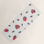 Lucky Ladybugs & Black Leaves Yoga Mat Gallery Image 1
