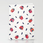 Lucky Ladybugs & Black Leaves Stationery Card Gallery Image 2