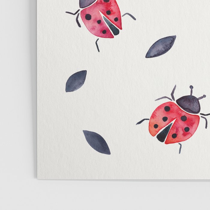 Lucky Ladybugs & Black Leaves Poster Gallery Image 3