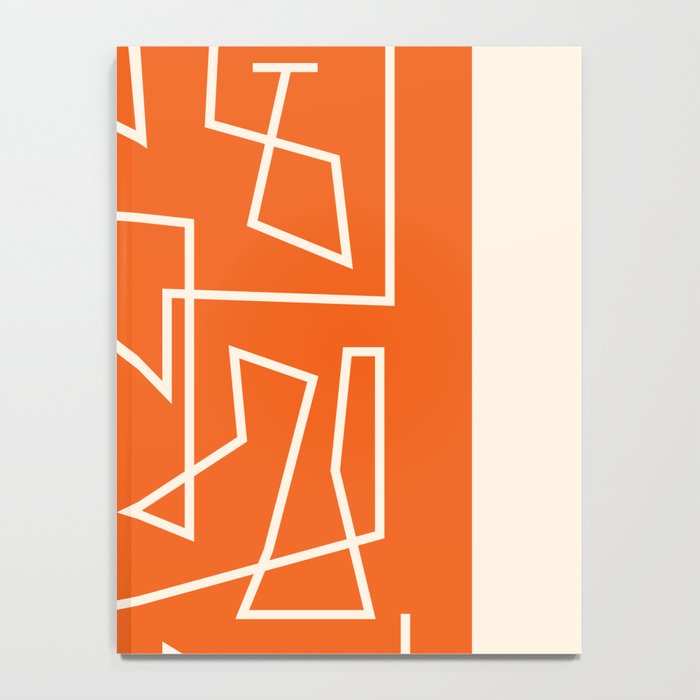 Peripatesis 2 Mid Century Modern Minimalist Line Abstract Orange Notebook Gallery Image 4