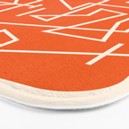 Peripatesis 2 Mid Century Modern Minimalist Line Abstract Orange Bath Mat Gallery Image 3