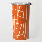 Peripatesis 2 Mid Century Modern Minimalist Line Abstract Orange Travel Mug Gallery Image 2