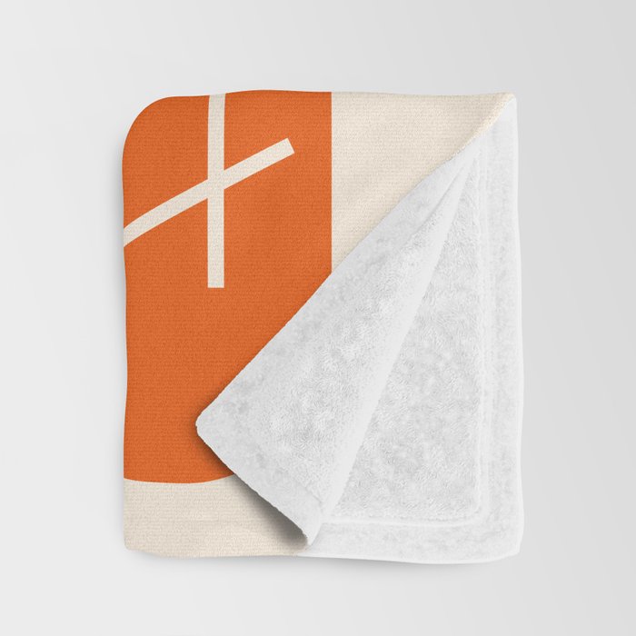 Peripatesis 2 Mid Century Modern Minimalist Line Abstract Orange Throw Blanket Gallery Image 3