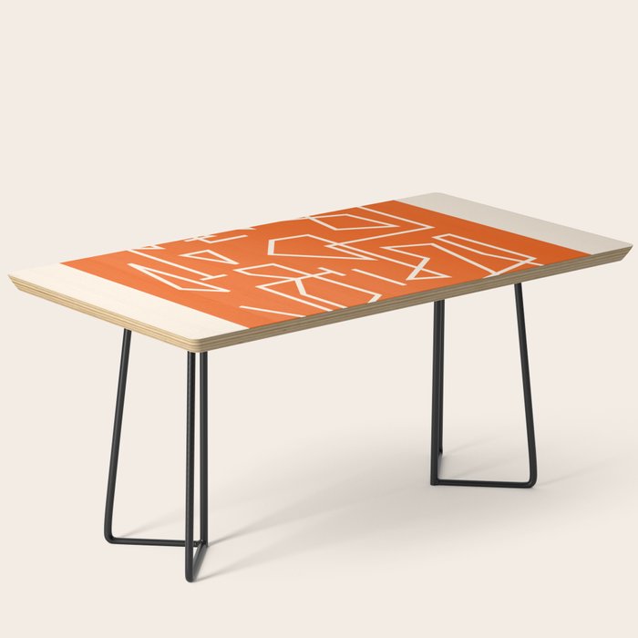Peripatesis 2 Mid Century Modern Minimalist Line Abstract Orange Coffee Table Gallery Image 1