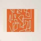 Peripatesis 2 Mid Century Modern Minimalist Line Abstract Orange Welcome Mat Gallery Image 1