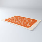 Peripatesis 2 Mid Century Modern Minimalist Line Abstract Orange Rug Gallery Image 3