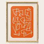 Peripatesis 2 Mid Century Modern Minimalist Line Abstract Orange Serving Tray Gallery Image 1