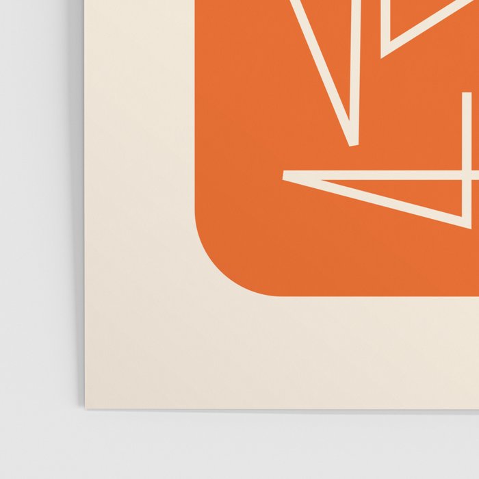 Peripatesis 2 Mid Century Modern Minimalist Line Abstract Orange Poster Gallery Image 3