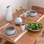 Peripatesis 2 Mid Century Modern Minimalist Line Abstract Orange Placemat Gallery Image 2