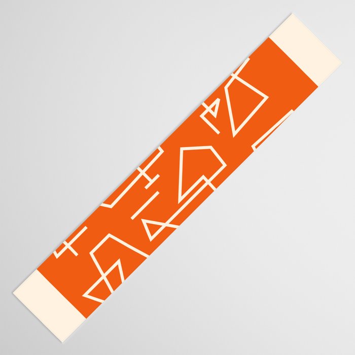 Peripatesis 2 Mid Century Modern Minimalist Line Abstract Orange Table Runner Gallery Image 3