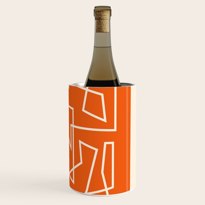 Peripatesis 2 Mid Century Modern Minimalist Line Abstract Orange Wine Chiller Gallery Image 3